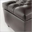 Banc repose-pieds avec rangement, polyuréthane brun foncé-930389700