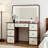 Naruin Makeup Vanity Desk With LED Mirror & Built-in Outlets