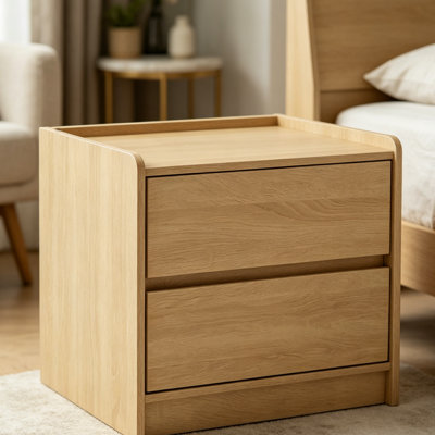 Table de chevet moderne avec panneau de rangement en panneau de fibres à densité moyenne avec rangement pour la chambre à coucher 19,68 po.