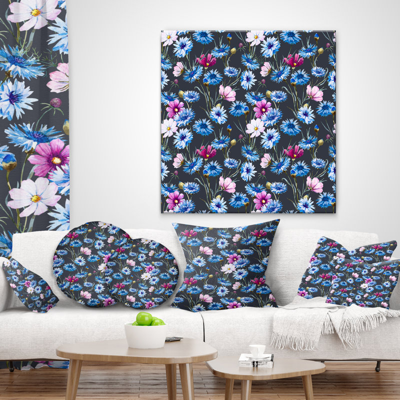 Coussin lombaire floral à maïs, Rectangle 12 po x 20 po