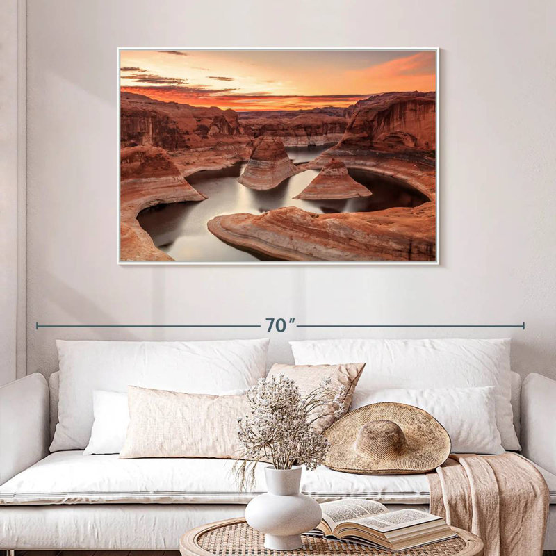 Lac Powell, Cadre flottant blanc, 46 po x 31 po