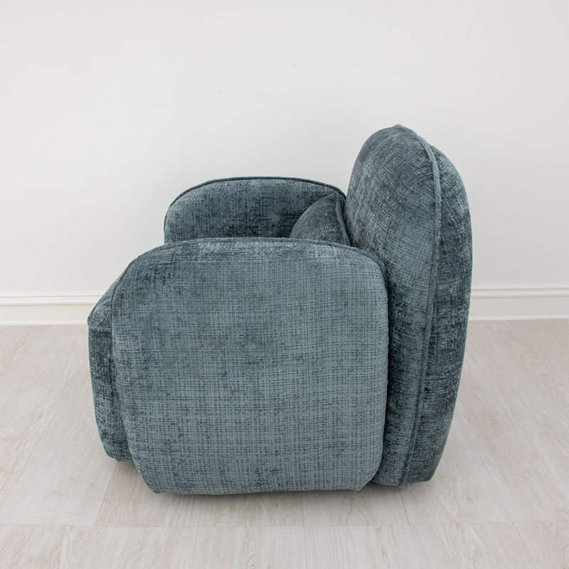 Dallas Swivel Chair, Aegean Blue Green Velvet