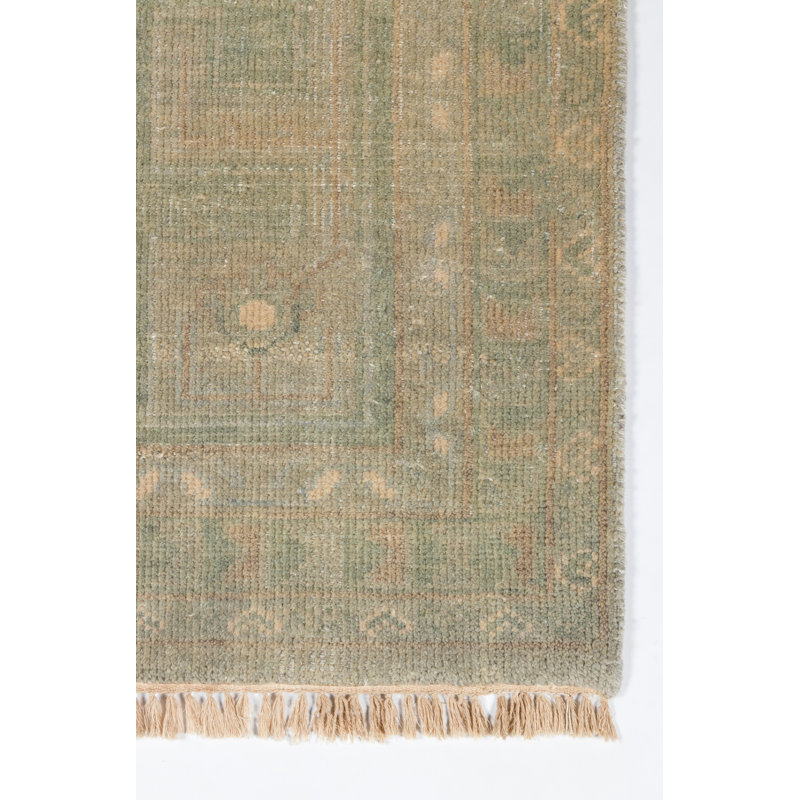 Hand-Knotted Oriental Wool Rug in Sage - 8' x 10'