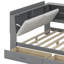 Lit plateforme en bois avec 2 tiroirs et tablettes et tête de lit avec rangement Hesson-116761378