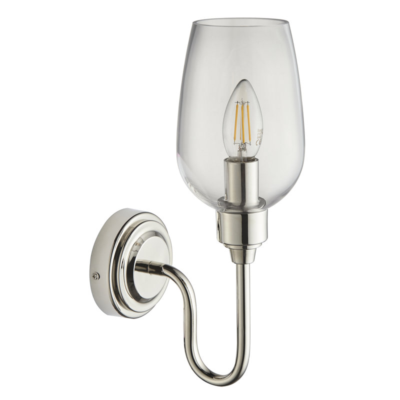 Hovey Armed Sconce, Bright Nickel Plate