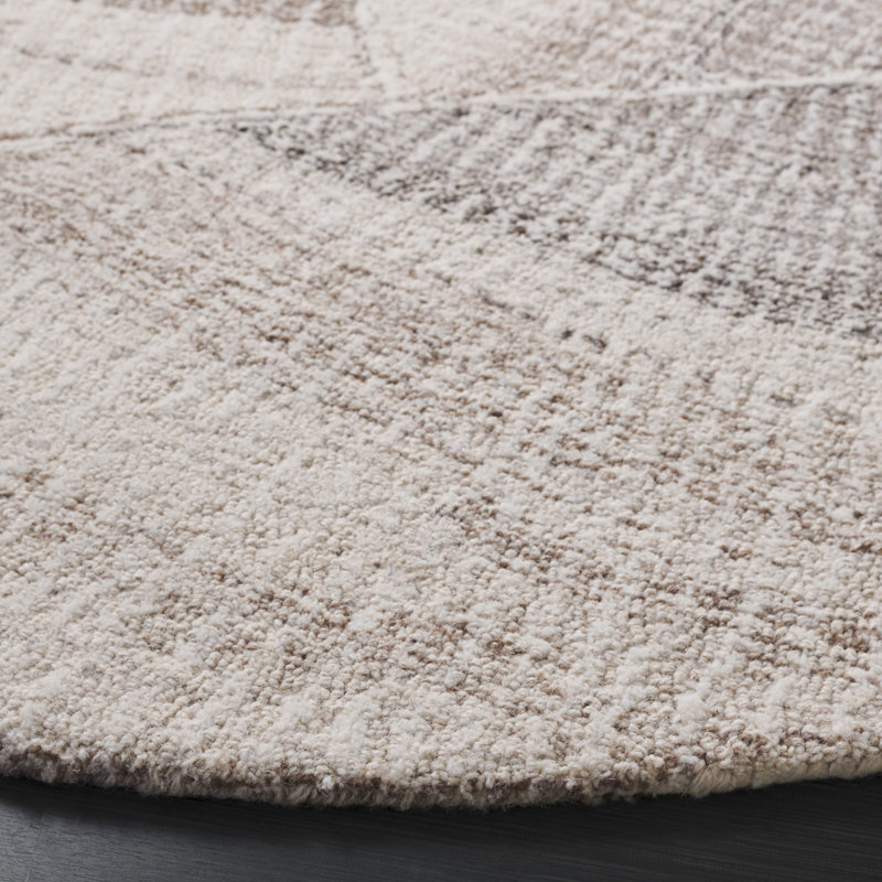 Abstract 778 Hand Tufted Wool Pile Geometric Indoor Use Only Rug, Round 6'