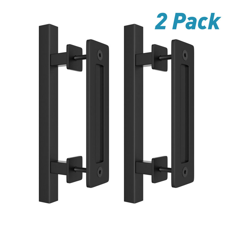Matte Black 12" Sliding Barn Door Handle Set