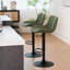 Swivel Upholstered Adjustable Height Counter Stool with Metal Frame-1690614923