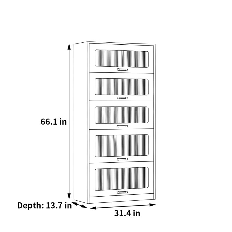 Rabehi, (5 tablettes) H 66,1 po x l 31,4 po x P 13,7 po, Brun