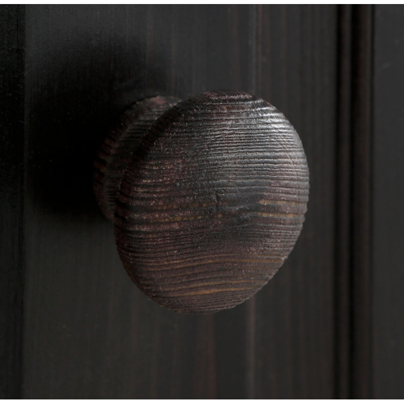 Rolla 3 Door Solid Wood Wardrobe, Dark Brown