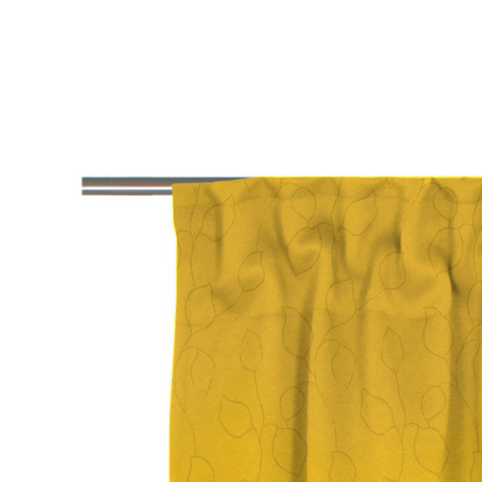 Oppen Room Darkening Single Curtain Panel, 132cm Width x 175cm Drop, Yellow