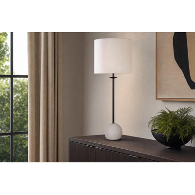 Lampe de table Urban Sphere en béton - noir mat - ensemble de 2