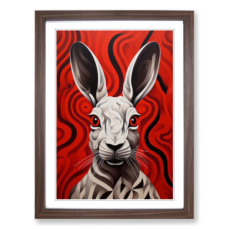 XYZ-FRM-V1223-3578 Hare Op No.2 - Single Picture Frame Print on Wood