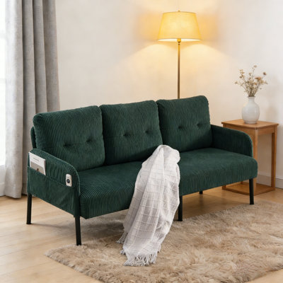 67.32" Corduroy Loveseat Sofa – Foam-filled Modern Couch With Plywood Frame For Living Room, Bedroom & Apartment