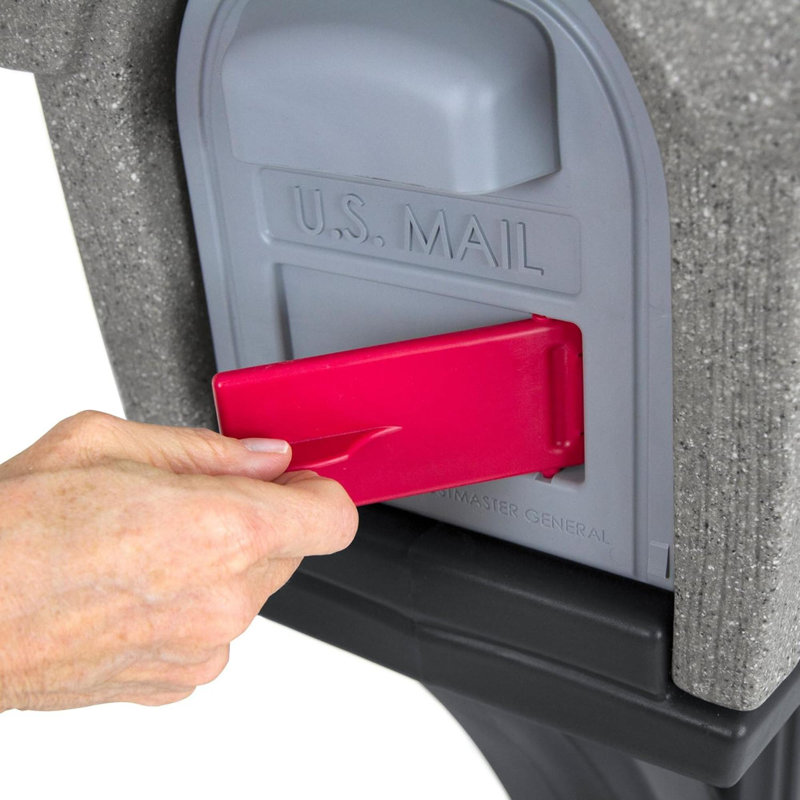 Ensemble de boîte aux lettres résidentielle en plastique Classic Home avec 2 portes d'accès - pierre, Gris