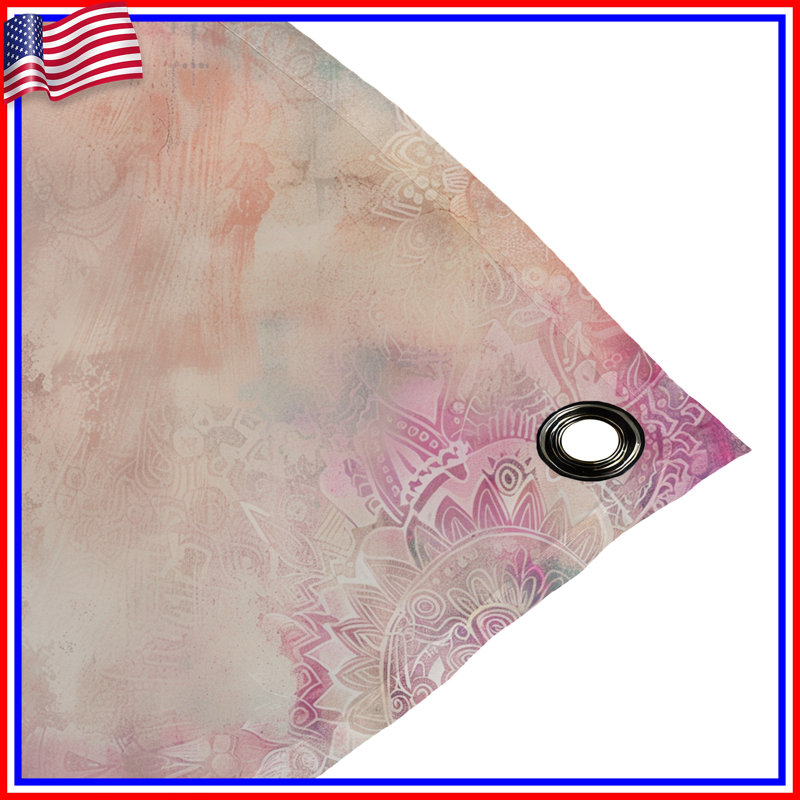 Tapisserie murale Mandala - Décoration murale abstraite, H 104 po x 88 avec 4 œillets