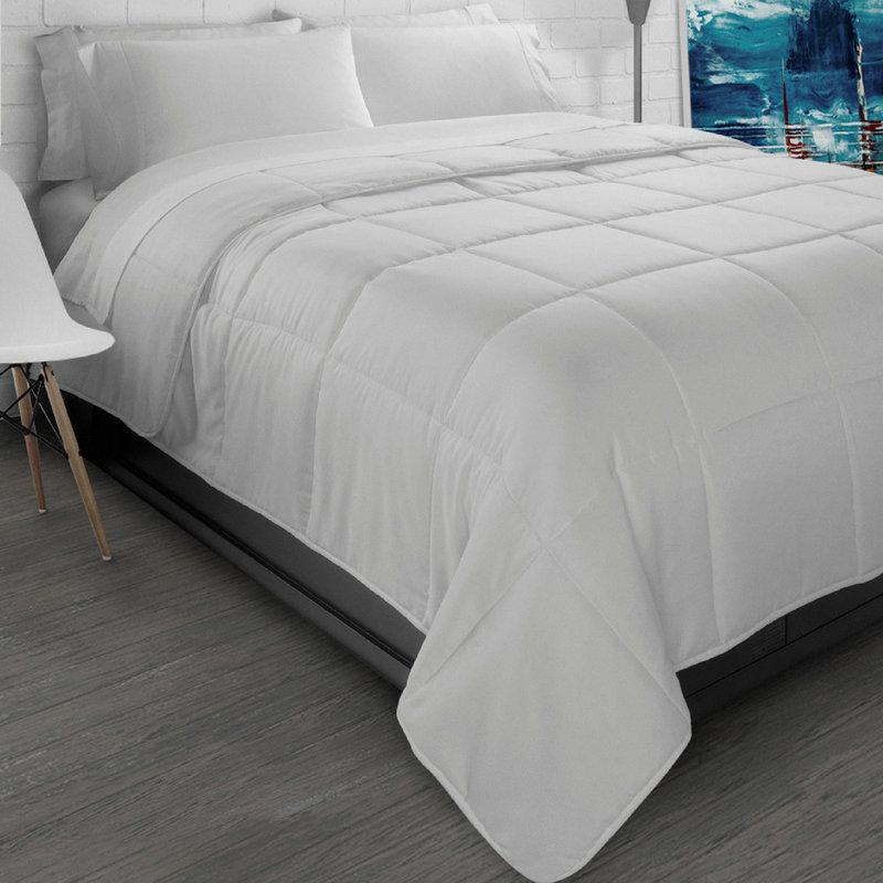 Brushed Cozy Touch Microfiber Down-Alternative Comforter, King, White