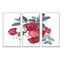 Bouquet de fleurs de Noël avec baies - reproduction de cadre flottant 3 pièces sur toile-1032675287-1032675283