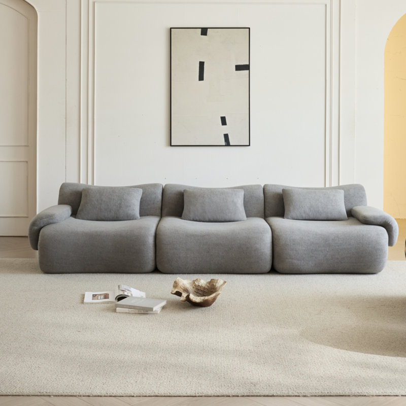 Canapé modulaire modulaire, canapé modulaire compressé, canapé de style minimaliste moderne, chambre à coucher, canapé compressible confortable gris clair économe en espace
