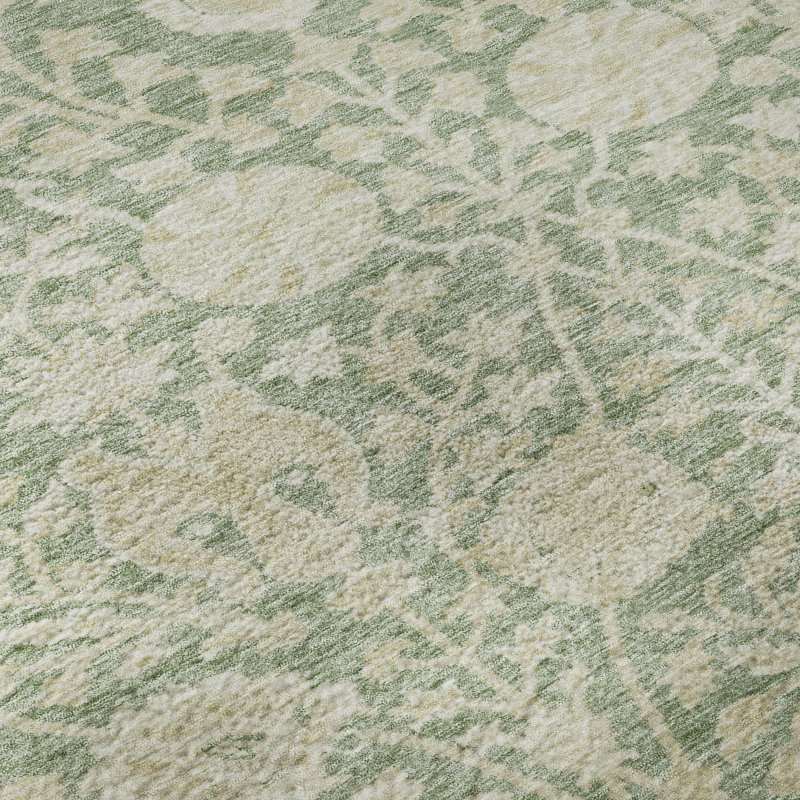 Premium Machine Washable Dahl AMF1086 Floral Rug, Rectangle 10' x 14'