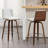 Swivel Upholstered Counter & Bar Stool With Solid Wood Frame and L-Shaped PU Leather Back-590814841-588686635