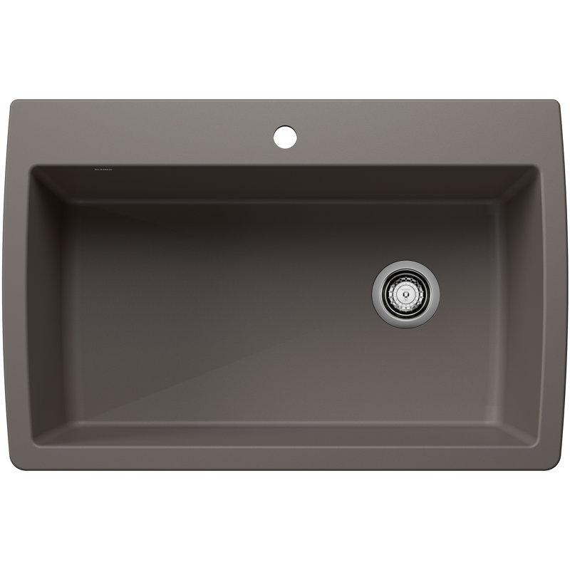 Évier de cuisine encastré simple 33 "Diamond SILGRANIT - blanc doux Diamond, Blanc doux