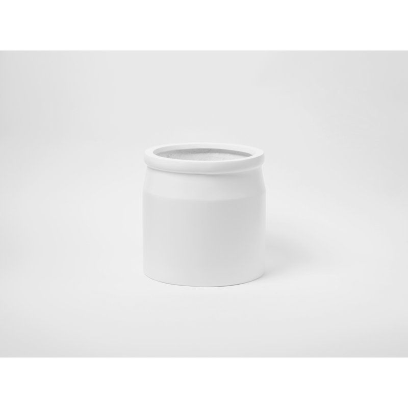 Handmade Pot Planter, White, 17.75" H x 17.25" W x 17.25" D