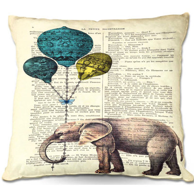 Elephant Balloons Throw Pillow