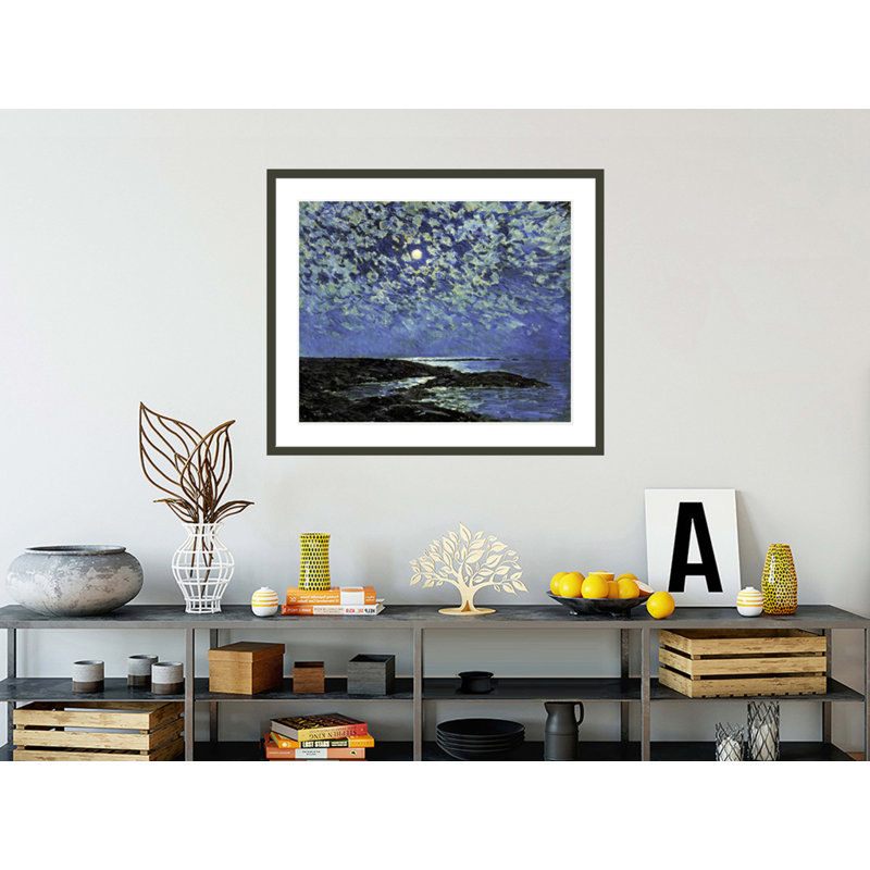 «Moon of Isle of Shoals» par Childe Hassam, impression giclée encadrée, H 33,5 po x l 39,51 po