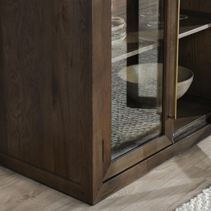 Bradley Oak Wood 2Dr Cabinet Cocoa Brown