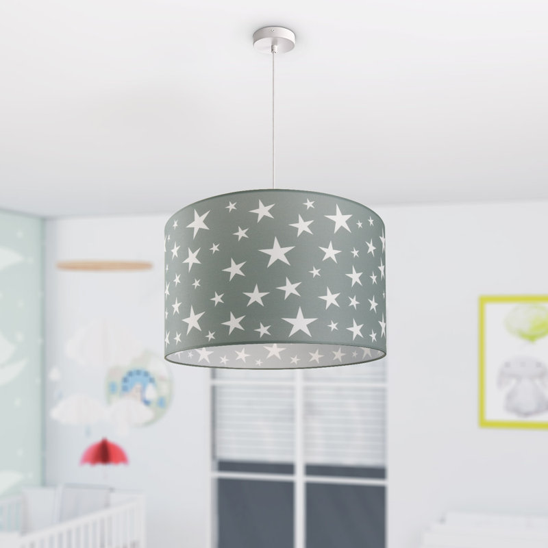Drum pendant lamp 1-light Cato, Grey