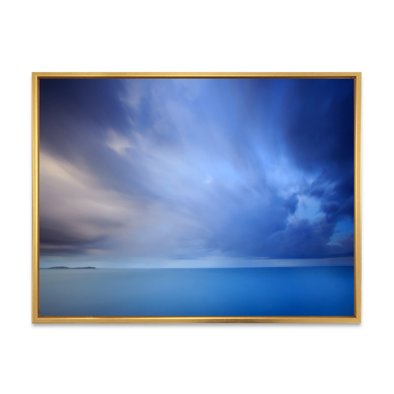 «Vibrant Panoramic Storm Cloud», reproduction sur toile, H 12 po x l 20 po x P 1 po, Cadre flottant doré
