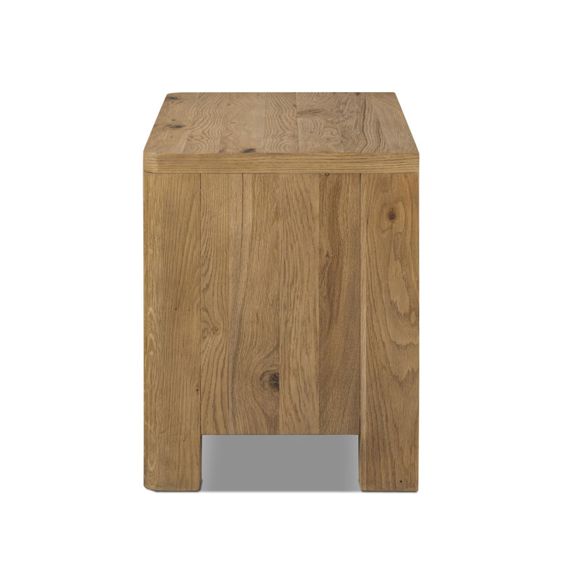 Noeline Nightstand-Smoked Black Oak Veneer, Worn Oak