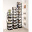Vertical Shoe Rack, Shoe Shelves, Wood Shoe Organizer for Closet, Entryway, Shoe Tower for Small Spaces, Free Standing, Adjustable, with 2 Hooks, 6 Tier-1293105413