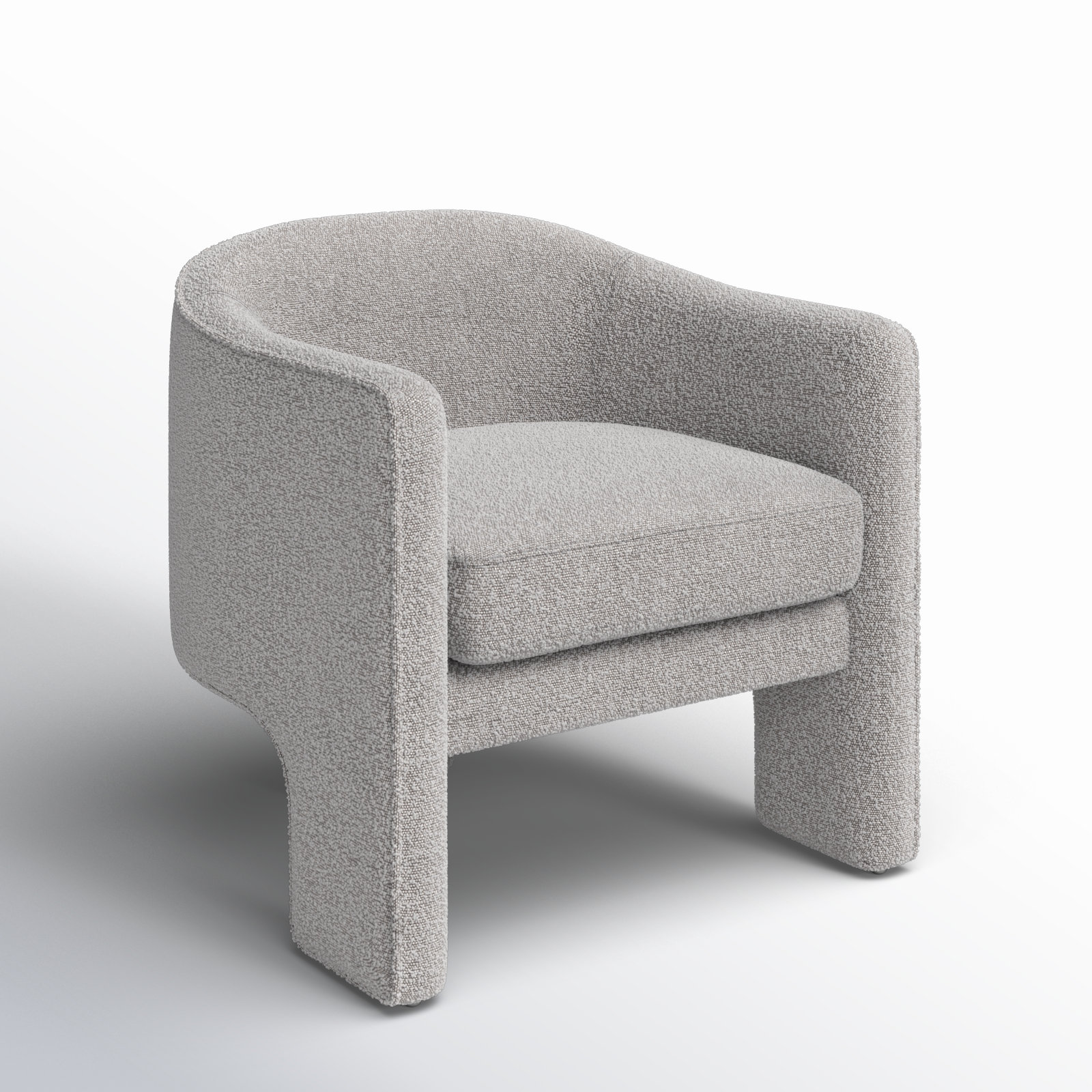 Upland Upholstered Armchair, Light Gray Boucle
