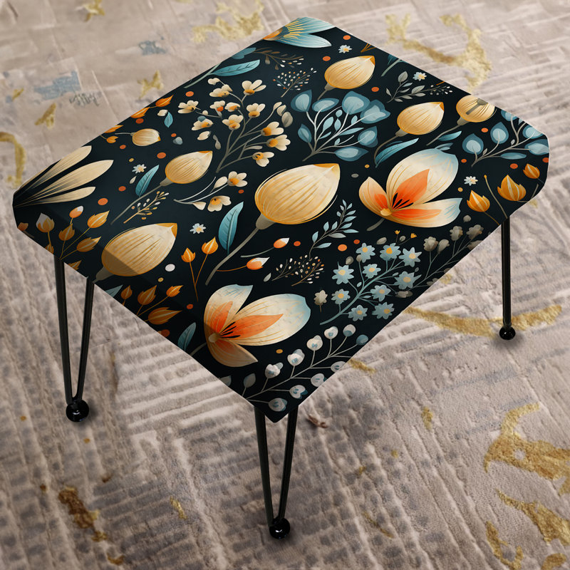 Scandinavian Botanical Collage - Botanical Rectangle Ottoman