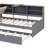 Functional Platform Bed With Pull Out Trundle Shelving Units And Storage Headboard-1077292148