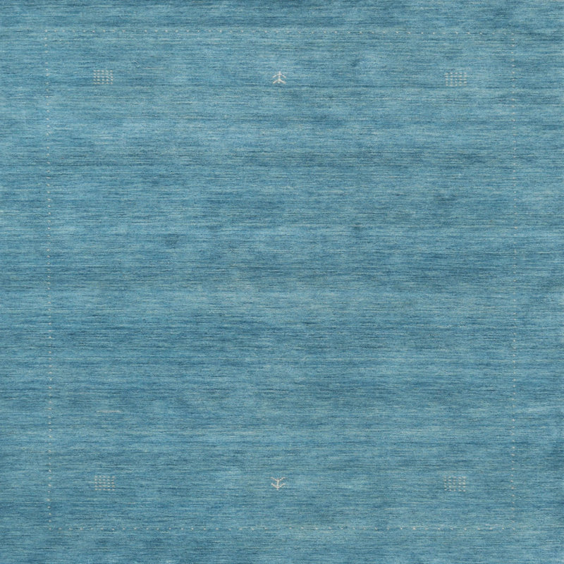 Tapis abstrait bleu, Carré 8 pi