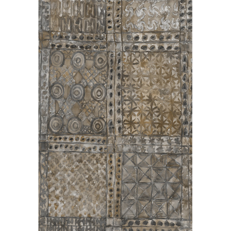 Tissu Adinkra II vieilli, H 48 po x l 32 po x P 1,25 po