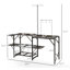 Table de cuisine pliante Outsunny, station de cuisson de camping portable avec support de lanterne réglable, crochets de suspension et sac de transport pour pique-nique à l'extérieur
