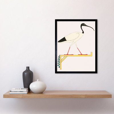 Sacred Ibis Bird On Stand Thoth Egyptian - Single Picture Frame Print