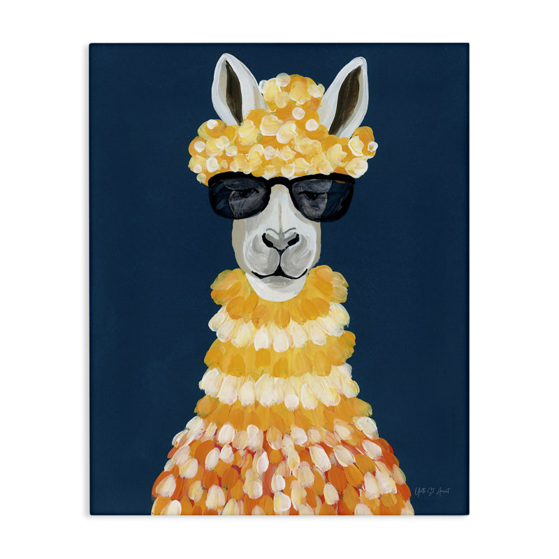  Art mural sur toile Fashionista Alpaca Portrait par Yvette St. Amant, H 48 po x l 36 po
