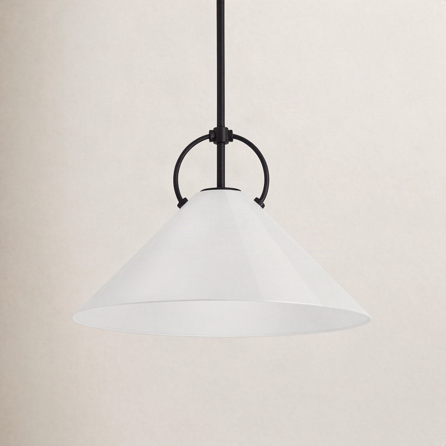 Kernen Solid Brass Single Light Pendant, Matte Black
