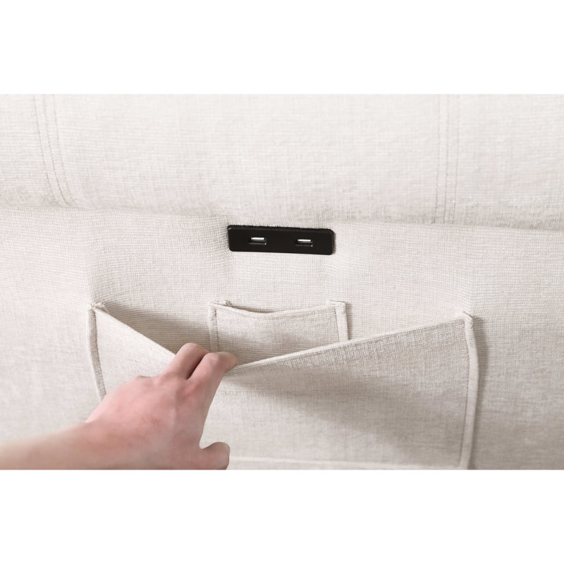 Canapé modulaire en chenille 3 pièces avec méridienne réversible et rangement