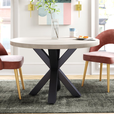Hetton Round Metal Base Dining Table