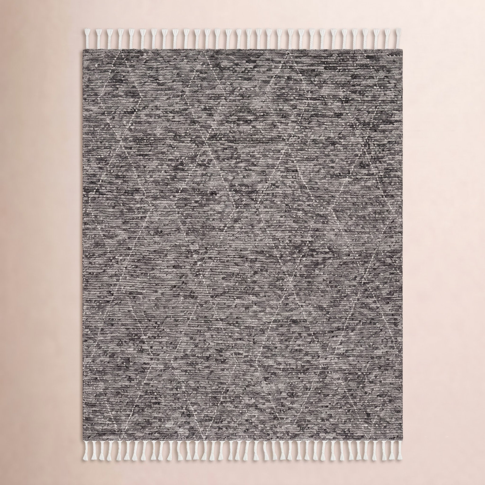 Talon Hand-Knotted Geometric Gray Rug, Rectangle 10' x 14'