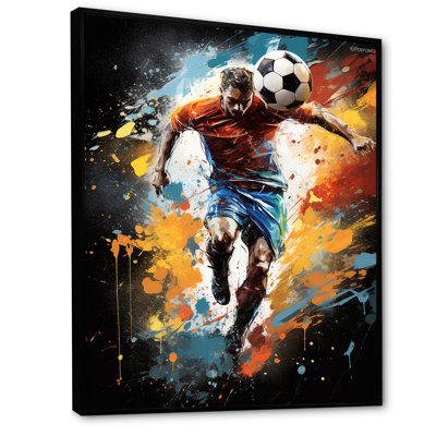Urmia Abstract Soccer Portrait Fusion - Soccer Canvas Prints