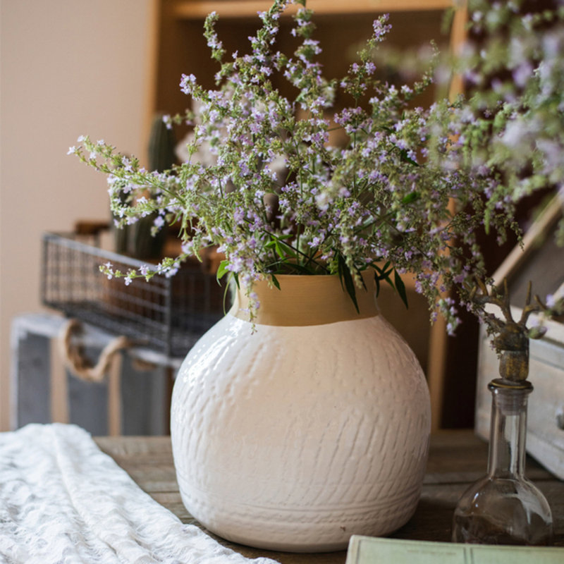 Handmade Table Vase, 8.8" H x 8.6" W x 8.6" D