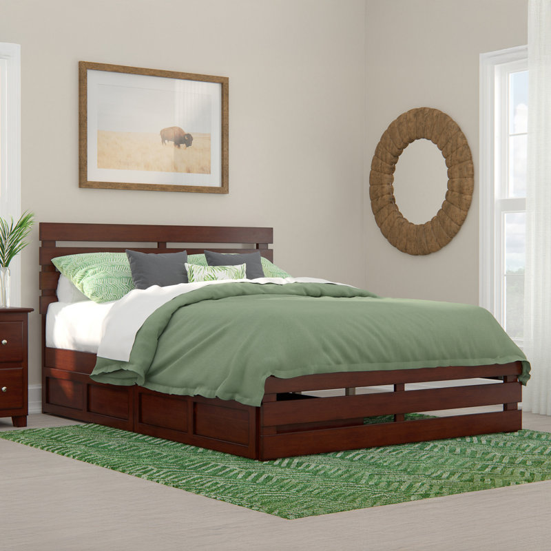 Bridport Slat Storage Bed, Walnut, Queen