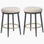 24.75'' Modern Counter Stools Set of 2,White Counter Stools with iron Frame,Sponge cushion,Footrest,suitable for Kitchen/Bedroom/Dining Room-192519986